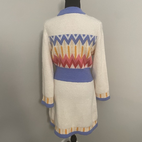 FRENCH CONNECTION Sz L Neya Fairisle Sweater Dress Wool, Alpaca, etc Fuzzy - Picture 9 of 11